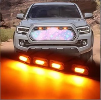 Feux de calandre avant à LED ambre compatibles avec Toyota Tacoma TRD Sport, petites lampes de signalisation jaunes pour calandre tout-terrain