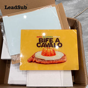 Papan pemotong kaca sublimasi Bening, papan potong bentuk bulat persegi panjang kosong untuk dapur - Product Image 2