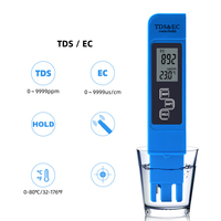 Stylo testeur numérique multifonctionnel de qualité de l'eau pour la pureté de l'eau, testeur de température PPM TDS EC, 1 ensemble de 3 en 1