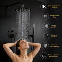 Ensemble de douche thermostatique encastré Chrome pour usage hôtelier et domestique, avec mitigeur et kit de douche