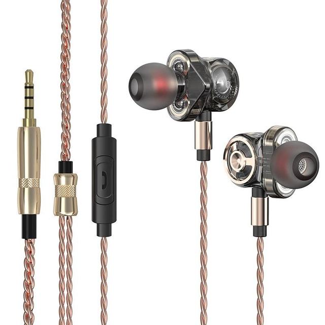 D-01 Six-Core In-Ear Sports Subwoofer Hifi Music Wired Headset Earbuds Headphones Earphones for Mobile Phones
