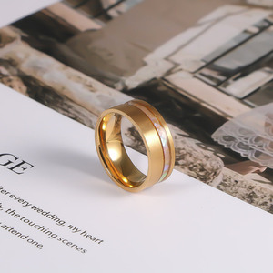 Stainless Steel Men's <b>Ring</b> With Shell Inlay Geometric Fashion Jewelry Gift SA1209 - Product Image 4