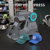 Mini presse à casquettes électrique automatique avec plaque chauffante incurvée et revêtue, base antidérapante, mode mémoire, pour transfert de vinyle sur casquettes