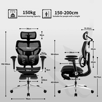 Nouvelle chaise de bureau ergonomique moderne pivotante maille inclinable jeu de conférence réglable chaise de direction bureau