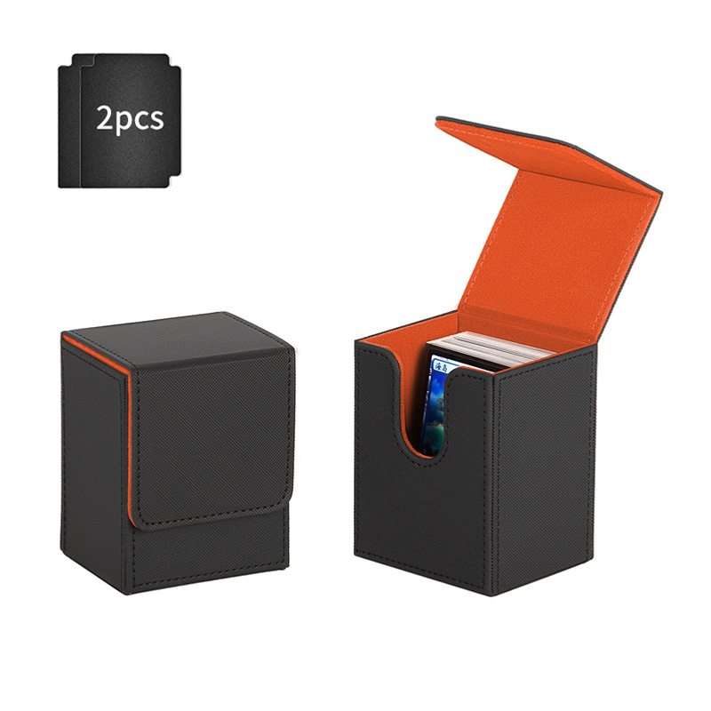 Scatola verticale inserto 100 nero-arancio-2 carte nere