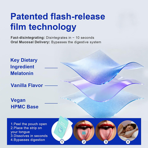 ฟิล์มนาโนช่วยผ่อนคลายจิตใจเพื่อการพักผ่อนที่ดีขึ้น แผ่นอมละลายเร็วสำหรับช่วยการนอนหลับ ผสม GABA และเมลาโทนิน (OEM/ODM) - Product Image 4