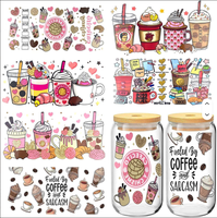 Autocollants personnalisés UV DTF pour tasses, en PET résistant à la chaleur, lavables et imperméables, pour Halloween, pour verres et gobelets de 16 oz