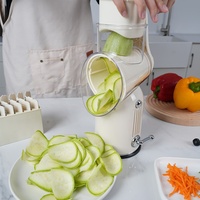 Multifunctionele duurzame roestvrijstalen handbediende groentesnijder met gegolfde mesjes, fruit-/groentesnijder en -schaaf