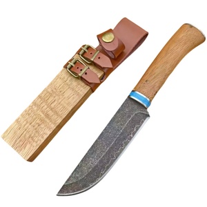Couteau de poche pliable de haute qualité avec manche en bois et lame en acier inoxydable, personnalisable OEM, couteau de survie portable pour le camping, DIY - Product Image 1
