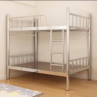 Lit familial en acier inoxydable 304 lits superposés hauts et bas lits superposés en acier inoxydable épais pour adultes