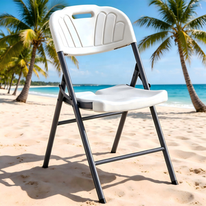 Wholesale HDPE Blow Molded White Foldable <strong>Stackable</strong> Plastic <strong>Chair</strong> Portable <strong>Garden</strong> for Wedding Outdoor Party Workshop Warehouse - Product Image 4