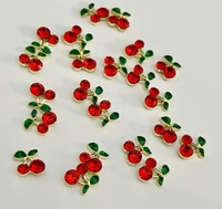 36 Stks/doos 3d Kersen Nagel Bedels Rood Roze Glanzende Nagel Edelsteen Kawaii Metalen Nagel Steentjes 12 Roosters Legering Kersen Manicure Accessoires