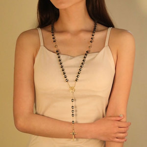 Collar de cuentas de moda chapado en oro PVD de 14K y 18K, de acero inoxidable 316L personalizado, joyería fina, collares, collar de rosario para mujer - Product Image 2