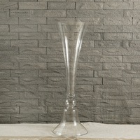 Offre Spéciale grand vase en verre transparent trompette réversible vase d'arrangement de fleurs pour morden décoration de centre de table de mariage vente en gros