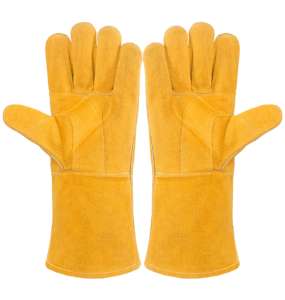 Gants <span class=keywords><strong>de</strong></span> soudage OEM, gants en cuir industriels <span class=keywords><strong>de</strong></span> 14/16 pouces, gants en cuir pour soudeurs à double couche, gants en cuir <span class=keywords><strong>de</strong></span> vachette isolants thermiquement - Product Image 4