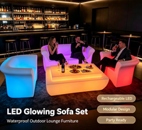 Ensemble de canapés lumineux pour salon, mobilier d'extérieur solaire pour appartements et villas, utilisation intérieure/extérieure