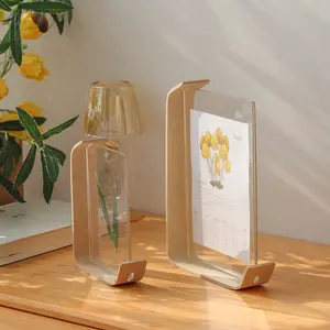 Ownswing quadro de plástico acrílico transparente, moldura de parede de tablet de vidro dupla face para quarto interno