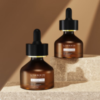 Flacon de sérum en verre personnalisé unique de 30 ml avec compte-gouttes, bleu clair ambré, emballage cosmétique, flacons compte-gouttes pour huiles essentielles