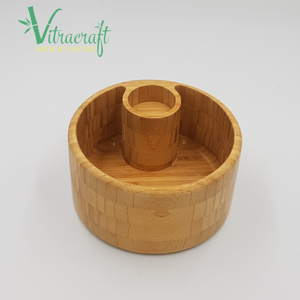 Cuenco de bambú Natural hecho a mano, productos ecológicos, con compartimento para especias, seguro al usar, tamaño D18H7, 100% - Product Image 3