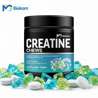 Comprimés de créatine Biokom OEM Private Label, 60 comprimés à croquer, booster d'énergie et d'endurance avant l'entraînement, complément sportif pour la remise en forme.