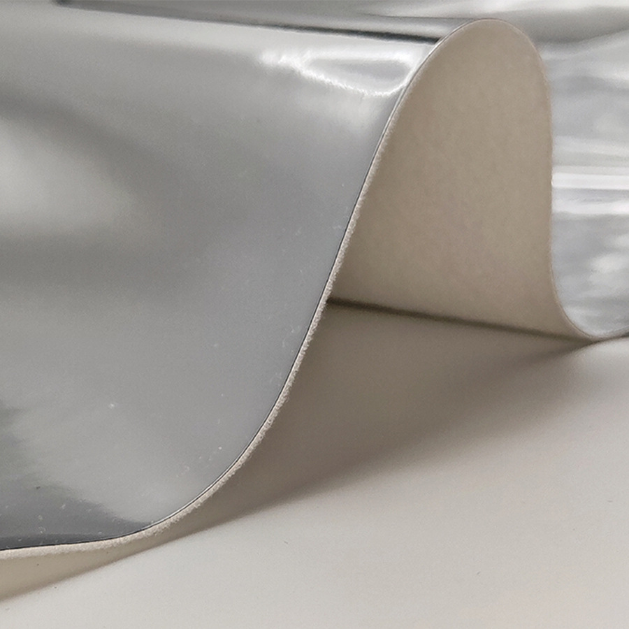 Silver Metallic Glossy PU Mirror Synthetic Faux Leather Fabric for Shoes Decorative Makeup Bag Luggage Making