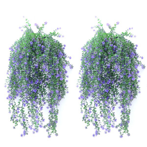 Plante grimpante artificielle à fleurs violettes en plastique pour décoration intérieure et extérieure, verdure murale, accessoires pour la maison et les mariages - Product Image 4