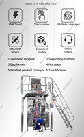 Machine d'emballage de sachets pour aliments, sachets à quatre soudures, pour haricots, lentilles, fruits secs, dattes, pistaches, pois chiches, snacks grillés