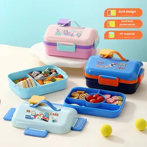 กล่องอาหารกลางวันเด็กแบบเบนโตะ ป้องกันการรั่วซึม 5 ช่อง วัสดุเกรดอาหาร ปลอดสาร BPA ใช้กับไมโครเวฟ<span class=keywords><strong>ได้</strong></span> พกพาสะดวก สำหรับ<span class=keywords><strong>เด็ก</strong></span>ไปโรงเรียนหรือปิกนิก - Product Image 1