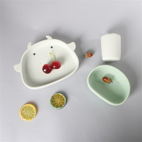 Vaisselle pour bébés et nourrissons, couverts en silicone pour bébés, bol et assiette pour tout-petits, ensemble de vaisselle pour enfants, ensemble de table à manger pour enfants
