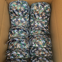 Gorra Trucker de Camuflaje con 5 Paneles, Corona Alta, Malla Trasera, para Caza, con Cuerda Frontal y Logotipo Bordado Personalizado