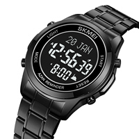 Horloge Azan SKMEI 2097, Montre Digitale de Prière Musulmane Adhan Alfajr Qibla pour Hommes, Montre-Bracelet Religieuse
