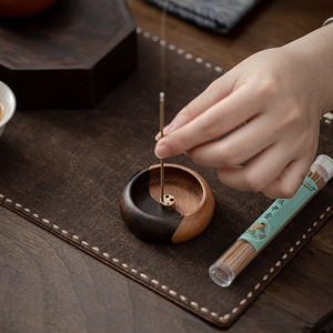 Porte-encens Tai Chi en bois de noyer, bois massif, fait à la main, pour cérémonie du thé, usage domestique, brûleur d'encens en bois de santal, style rétro - Product Image 3