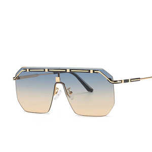 Surdimensionné Lunettes de Soleil Marron Femmes Rétro Vintage Lunettes de Soleil de Luxe Marque Sans Monture Lunettes oculos - Product Image 1