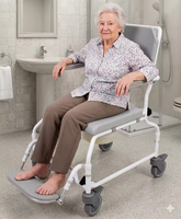 Chaise de douche mobile en alliage d'aluminium durable, réglable, avec seau de toilette, directement de l'usine