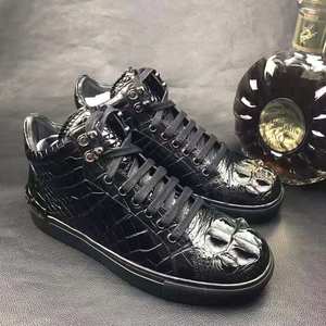 Chaussures italiennes haut de gamme pour hommes en cuir de crocodile véritable, style baskets et bottes de skateboard, avec construction Goodyear, bottes de marche de luxe - Product Image 4