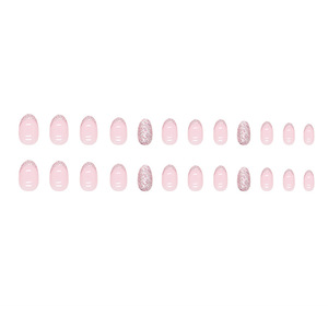 Pointes d'ongles portables en acrylique à couverture complète W495, forme <span class=keywords><strong>courte</strong></span>, <span class=keywords><strong>rouge</strong></span> clignotant et rose, style français - Product Image 5