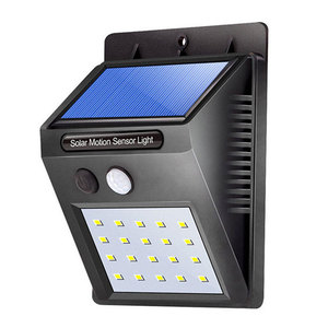 Lampe solaire à détecteur de mouvement 20 LED, montage mural extérieur, étanche, lampe de sécurité de jardin, couleur lumière du jour, IP65, corps en plastique - Product Image 1