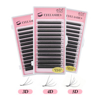 Extensions de Cils en Forme de W 3D 4D 5D 6D, Marque Privée Personnalisée, Matte Wispy C D L Lu Curl Double Tips, Volume Clover