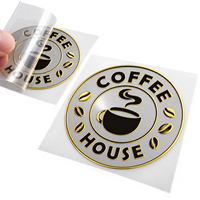 Autocollant de transfert métallique électroformé personnalisé, logo métallique 3D pour les emballages de café, les tasses et les boîtes cadeaux