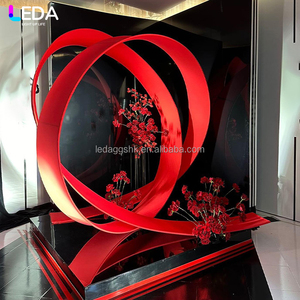 LEDA New Design curve <b>Backdrop</b> Polycarbonate sheet red curtain for wedding <b>Party</b> Decoration - Product Image 1