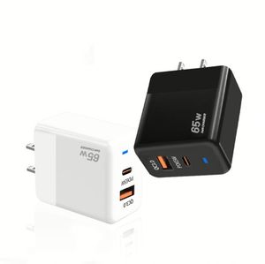 Full Protocol Support <b>US</b> EU UK Plug USB PD 65W GaN Wall Charger QC3.0 PD45W Fast Charging Power <b>Adapter</b> With LED Light - Product Image 1