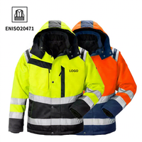 Classe 3 haute visibilité haute visibilité travailleur industriel ingénieurs miniers Construction manteau électrique veste de sécurité de travail réfléchissante