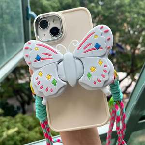 Sangle de téléphone portable mignonne en forme de papillon, cordon réglable, bandoulière, chaîne suspendue, clip dorsal, anti-perte, cordon pour iPhone - Product Image 6