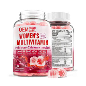 Gummies multivitaminées pour femmes OEM/ODM avec fer, calcium, D3, B12, complément végétalien sans sucre pour l'énergie, l'immunité et la santé osseuse - Product Image 1