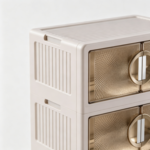 Armario Organizador Infantil Independiente de Doble Puerta, Mueble de Almacenamiento Multicapa para Dormitorio, Armarios Plegables de Plástico para Snacks - Product Image 3
