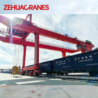 Grue portique à double poutre montée sur rail avec écarteur à double levage pour terminal intermodal