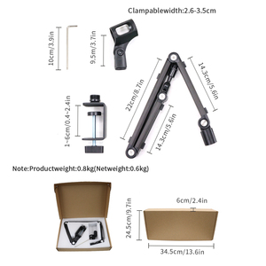 Boxiang 18Y Factory – Bras de micro en aluminium robuste avec gestion de câbles intégrée pour SM7B, studio, podcast, OEM, vente en gros - Product Image 5