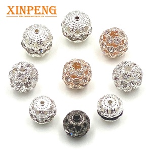 Perles rondes argile un trou strass pavé cristal perles boule <span class=keywords><strong>de</strong></span> <span class=keywords><strong>verre</strong></span> pour la fabrication <span class=keywords><strong>de</strong></span> bijoux - Product Image 4