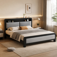 Lit double moderne en métal réglable OEM (Camas Matrimonial) en acier au carbone épaissi et renforcé pour usage hôtelier