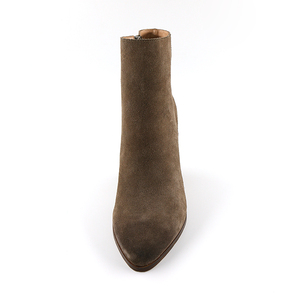 Designer Personnalisé Glissière Latérale Sur <span class=keywords><strong>Petit</strong></span> Bout Rond Conception Suede Tige En <span class=keywords><strong>Cuir</strong></span> Chunky Empilés Mi <span class=keywords><strong>Talon</strong></span> Femmes Cheville Bottes - Product Image 4